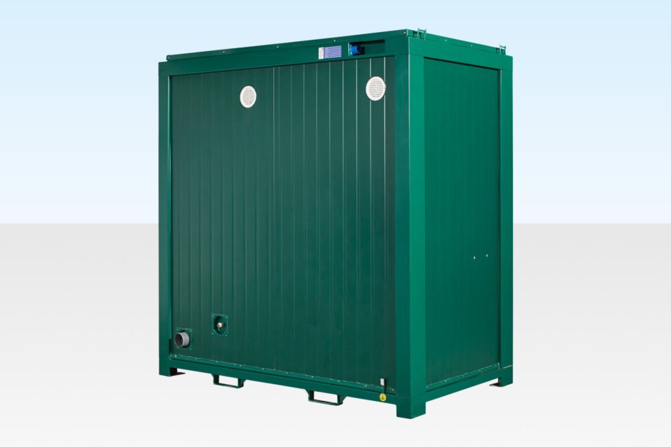 1+1 Double Mains Toilet 8Ft x 5Ft (Green) - front view