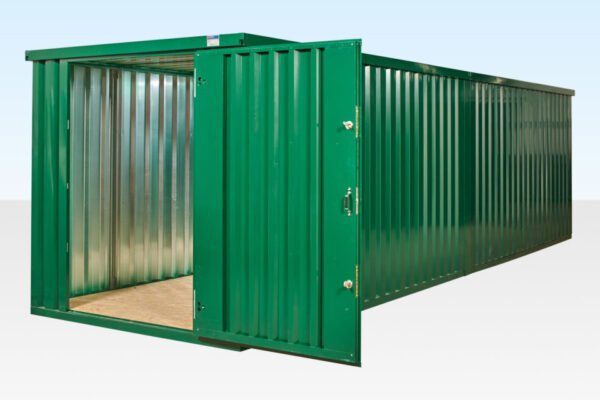 6M X 2.1M End Linked Flat Packed Container Bundle (Powder Coated) - side view