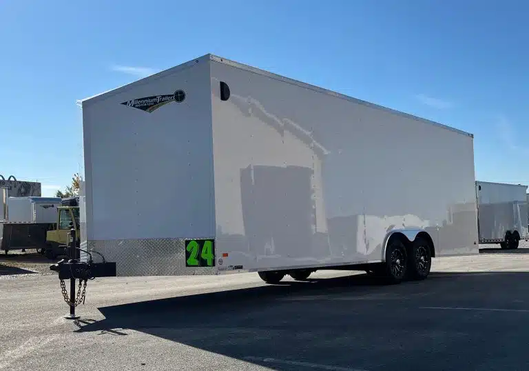 Enclosed Car Hauler 2026 24ft. Hero w/Heavy Duty Ramp Door & Aluminum Wheels 9860 - front view