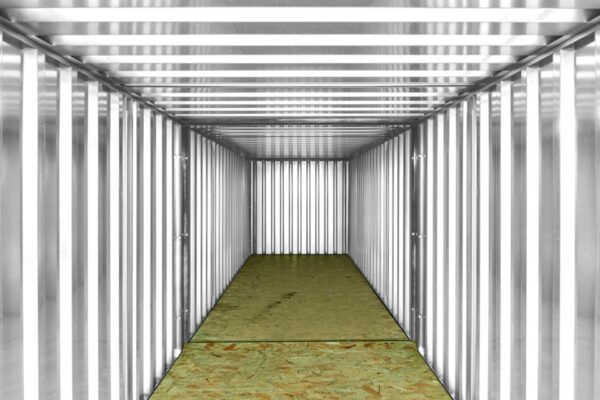 6M X 2.1M End Linked Flat Packed Container Bundle (Powder Coated) - interior view