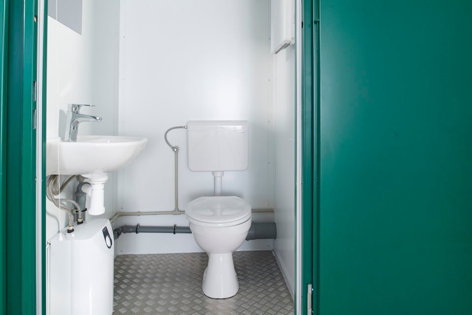 1+1 Double Mains Toilet 8Ft x 5Ft (Green) - side view