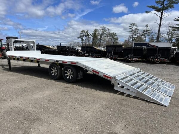 2024 Alum Line Trailers 8.5×24 13K Aluminum Gooseneck w/Flip-Over Ramps